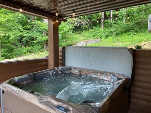 Outdoor spa tub - THE LUXURY LODGE - SKI, RIDE, GOLF, BIKE, HIKE (Hunter)