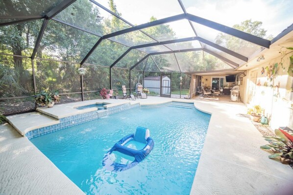 Outdoor pool, a heated pool
