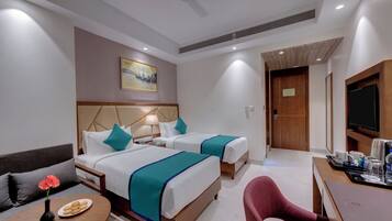 In-room safe, desk, blackout curtains, soundproofing