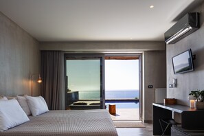 2 bedrooms, iron/ironing board, free WiFi, bed sheets - Luxe Coastal Escape with Sea Views - Private Heated Pool, Close to Agios Pavlos Beach! (Rethymno)