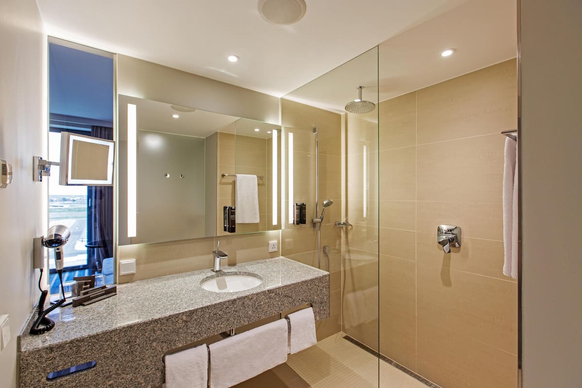 free toiletries, hair dryer, towels, soap