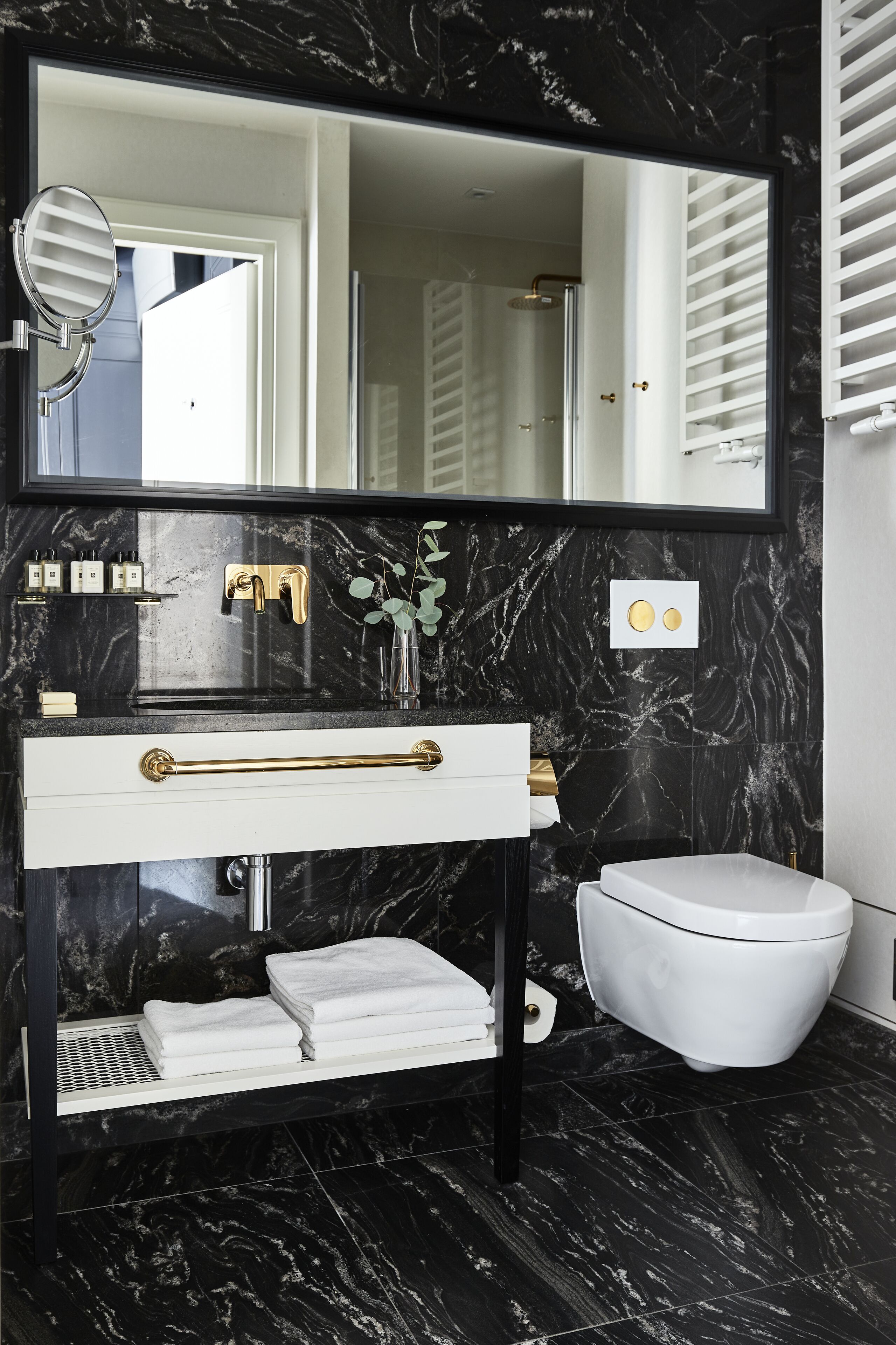 deluxe double or twin room | bathroom | shower, rainfall showerhead, designer toiletries, hair dryer