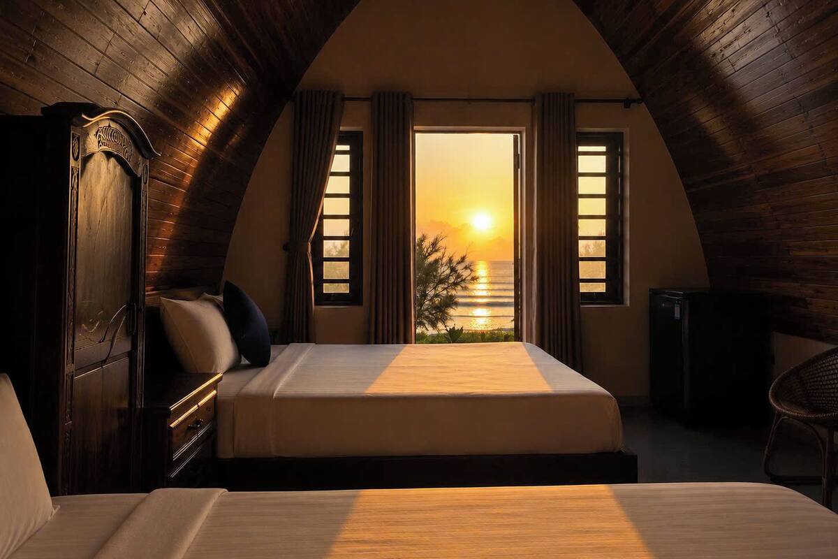 洋房 (Beachfront (4 guests)) | 高級寢具、記憶床墊、迷你吧、書桌