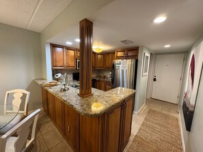 Fridge, microwave, oven, stovetop - Ocean & Racquet - Ocean Front Just Steps to Silky Beach Sands! Ground Floor! (St. Augustine Beach)