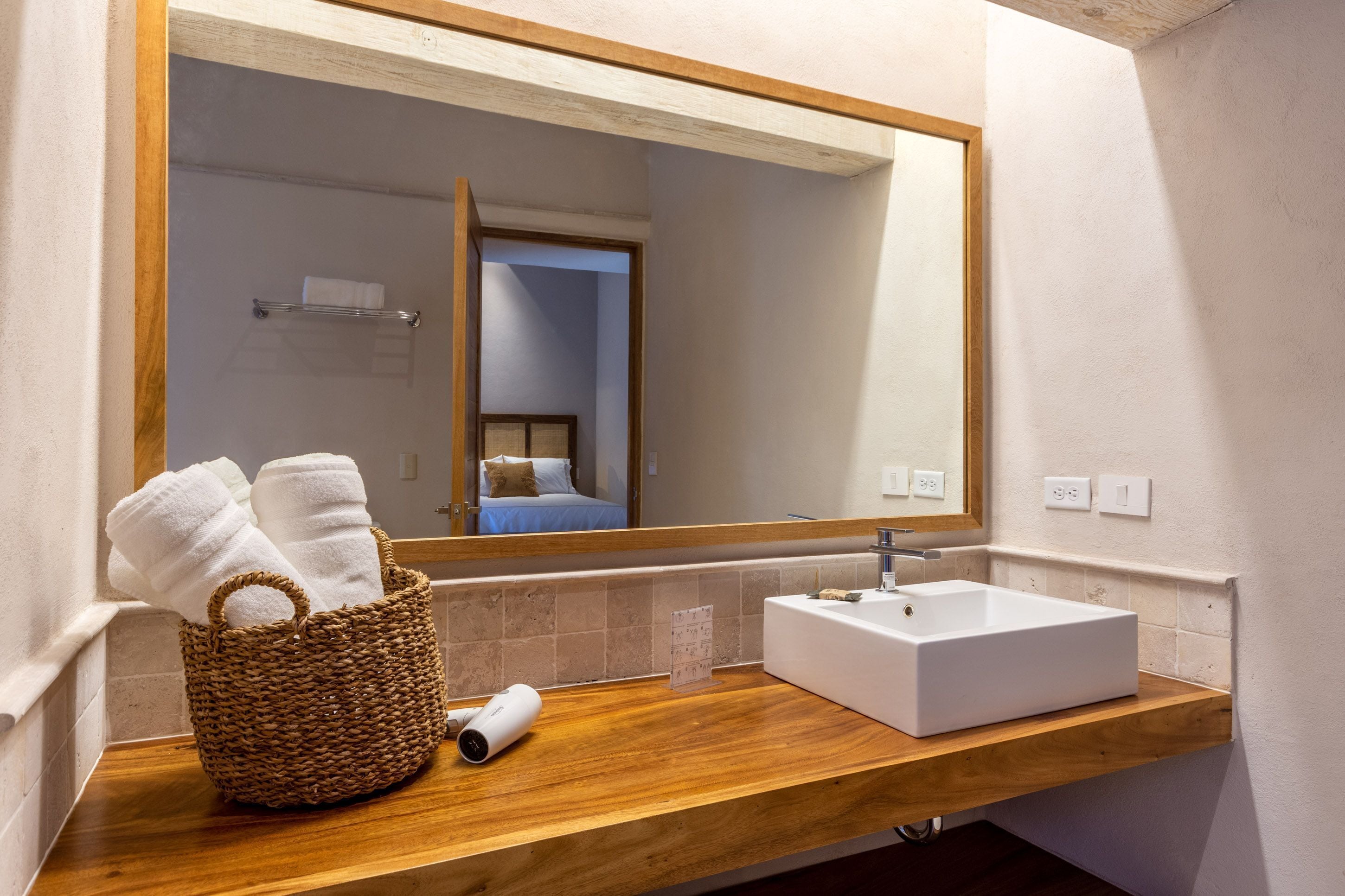 junior double room | bathroom | shower, hair dryer, towels, soap
