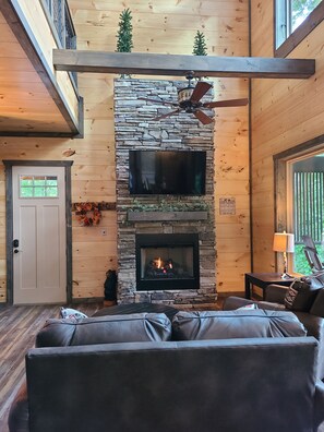 Smart TV, fireplace, video games