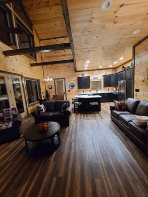 Smart TV, fireplace, video games