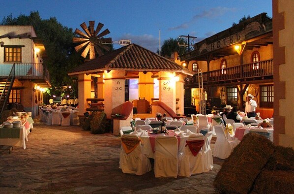 Outdoor banquet area