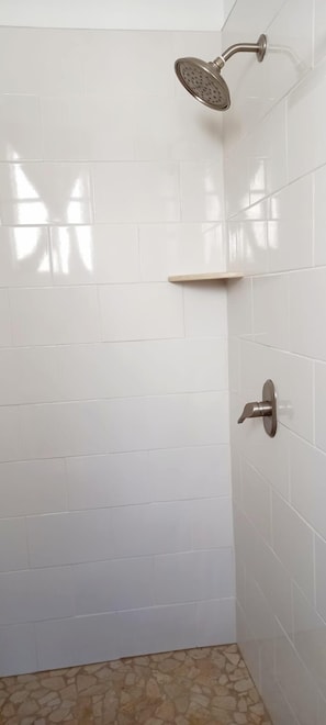 Ducha, toallas, jabón, papel higiénico