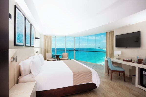 Altitude Corner Suite Ocean Front | 1 quarto, roupas de cama premium, edredons de pluma