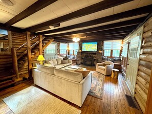 Smart TV, fireplace, video games, books