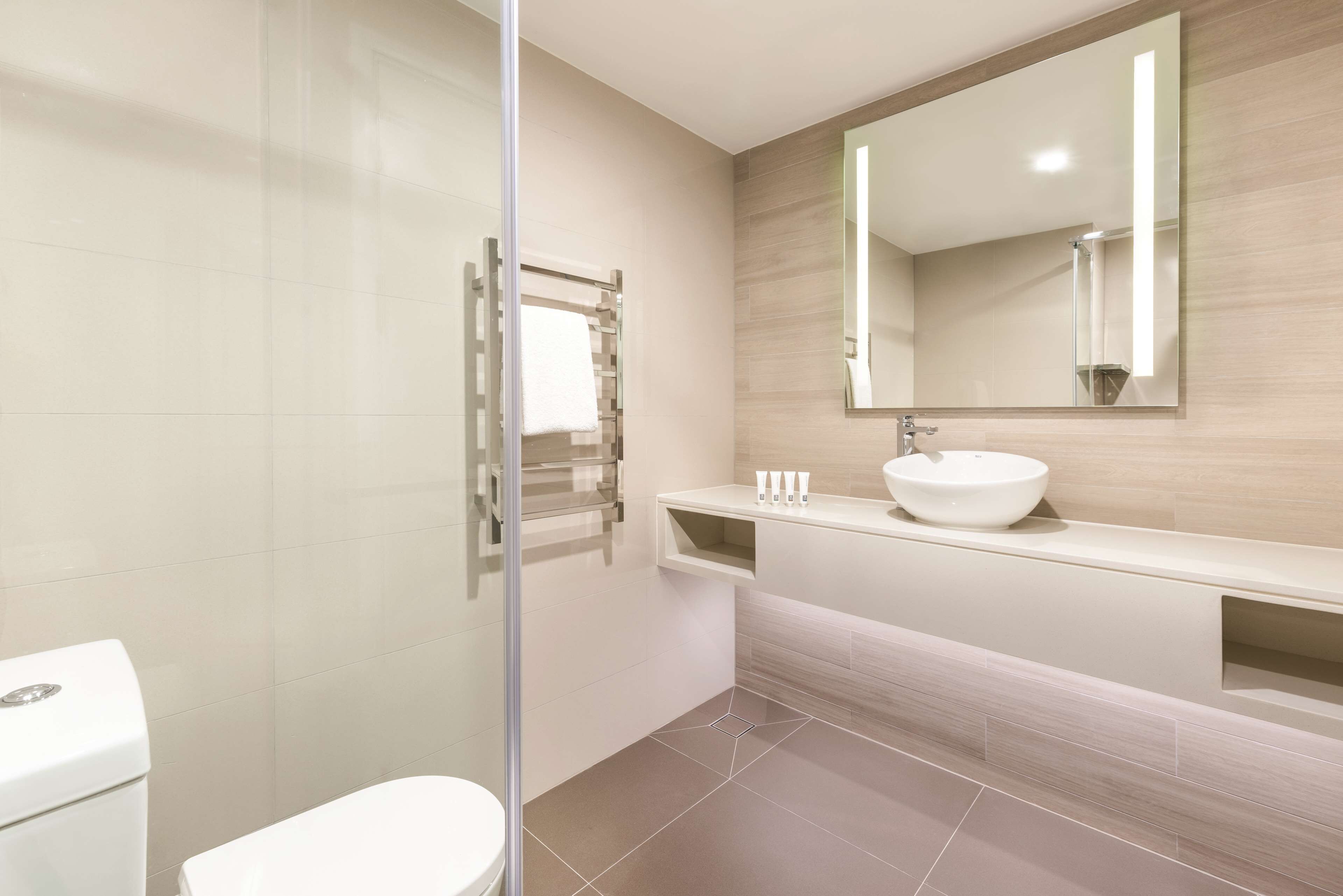 free toiletries, hair dryer, towels