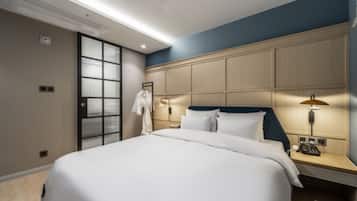 Premium bedding, down duvets, individually decorated