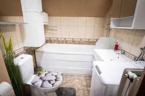 Free toiletries, hair dryer, slippers, towels