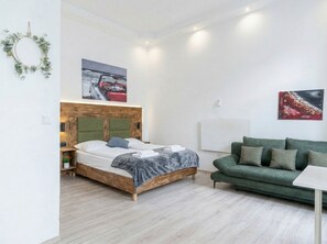 Apartemen | 1 kamar tidur, Wi-Fi gratis, dan seprai linen