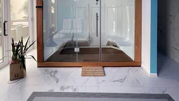 Sauna, hot tub, steam room, Turkish bath, body treatments