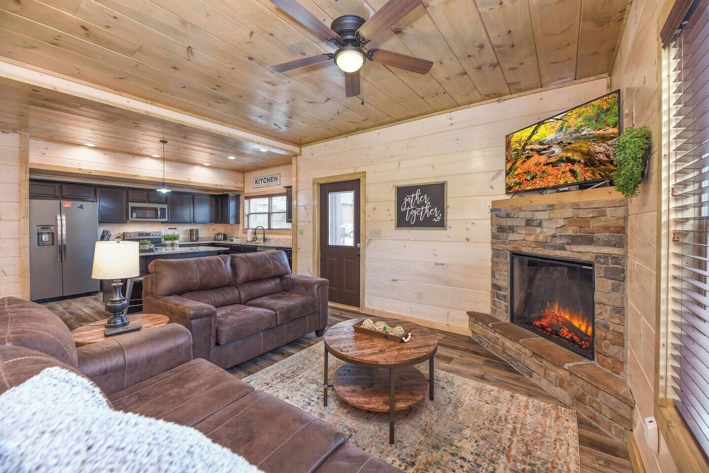 Smart TV, fireplace, video games