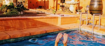 Rural house in a valley with sea views and swimming pool.