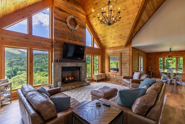 TV, fireplace, video games, offices