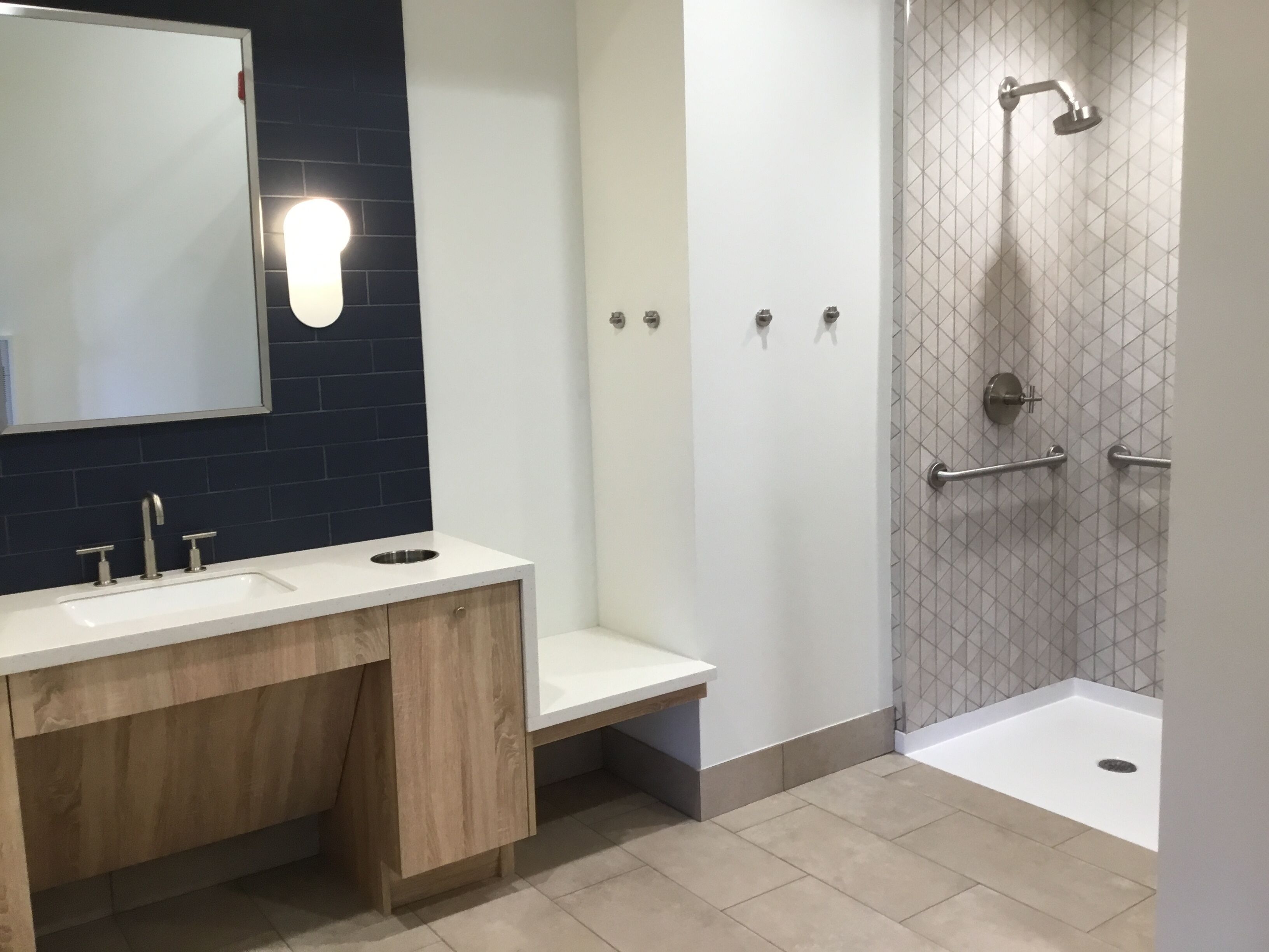 Bathtub, hair dryer, towels, soap