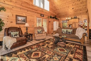 Smart TV, fireplace, video games, DVD player