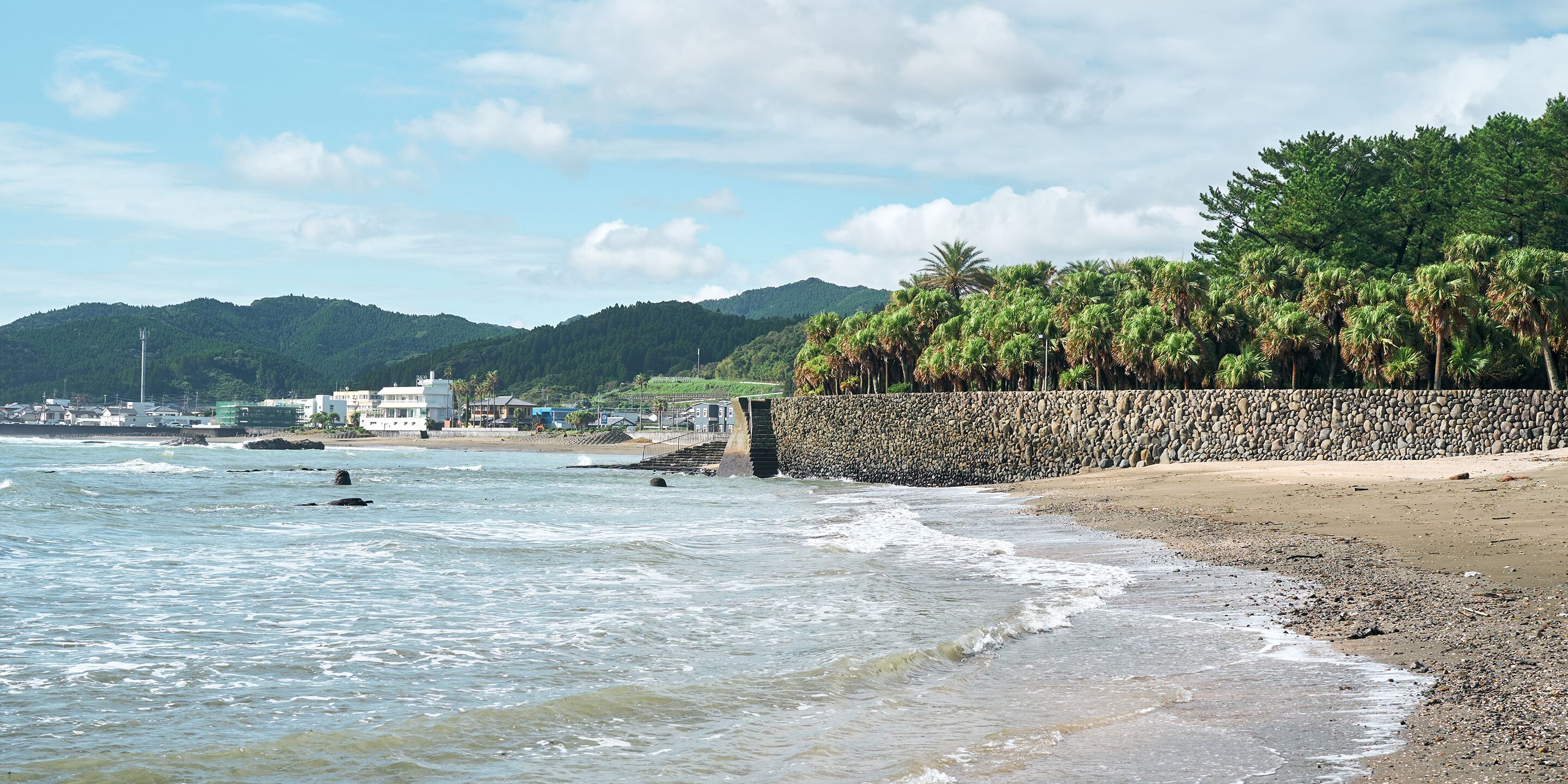在海滩