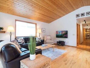 Een smart-tv, een open haard, videogames en een dvd-speler