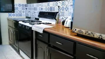 Fridge, coffee/tea maker, dining tables