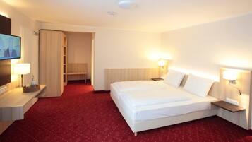 Hypo-allergenic bedding, desk, laptop workspace, soundproofing