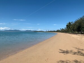 Beach nearby, sun loungers
