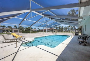A heated pool - Home on Water | Pool/Lanai Kitchen/Walk to Beach (Marco Island)