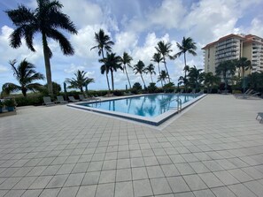Outdoor pool, a heated pool - Paradise awaits you - 2/2 Penthouse Condo-Spectacular Beachfront and City Views (Marco Island)