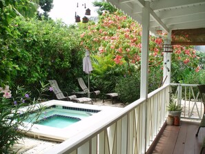 Outdoor spa tub - Comfortable & spacious one bed westcoast apartment, near shops, beach and pool.  (St. James)