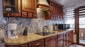 Leilighet (47A) | Eget kjøkken | Kjøleskap, mikrobølgeovn, kokeplater og oppvaskmaskin