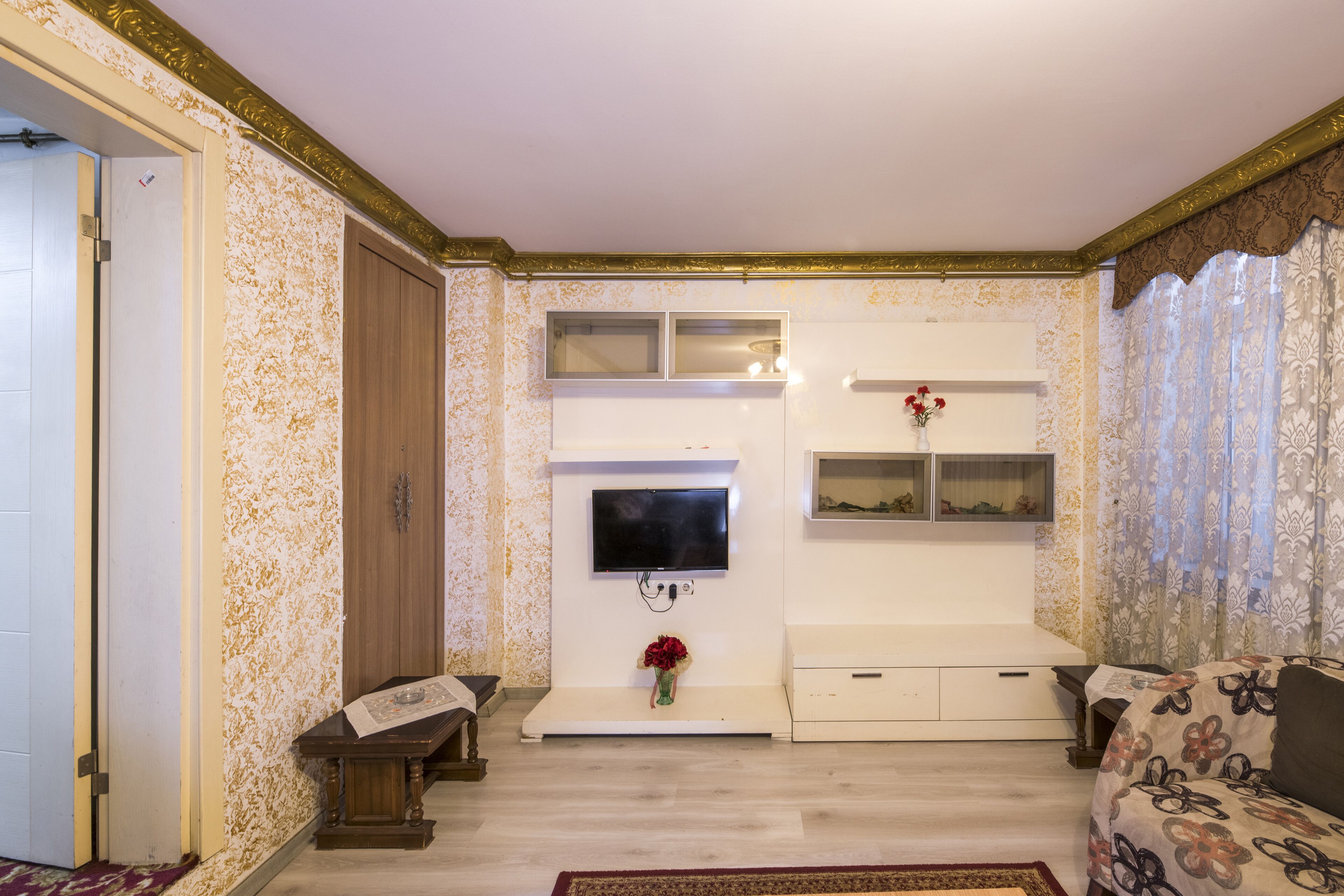 family room | living room | flat-screen tv, fireplace