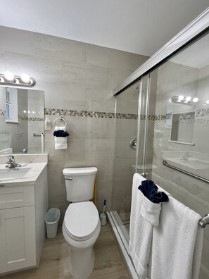 Hair dryer, towels