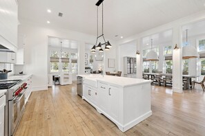 Fridge, microwave, oven, stovetop - Located Across from Camp WaterColor | Luxurious 5BR/7BTH Home + Golf Cart (Santa Rosa Beach)