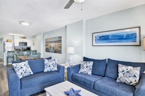 TV - Beachfront 2BR @ Tradewinds • Sleeps 7 • Stunning Views, Balcony, Pool & Beach Access (Orange Beach)