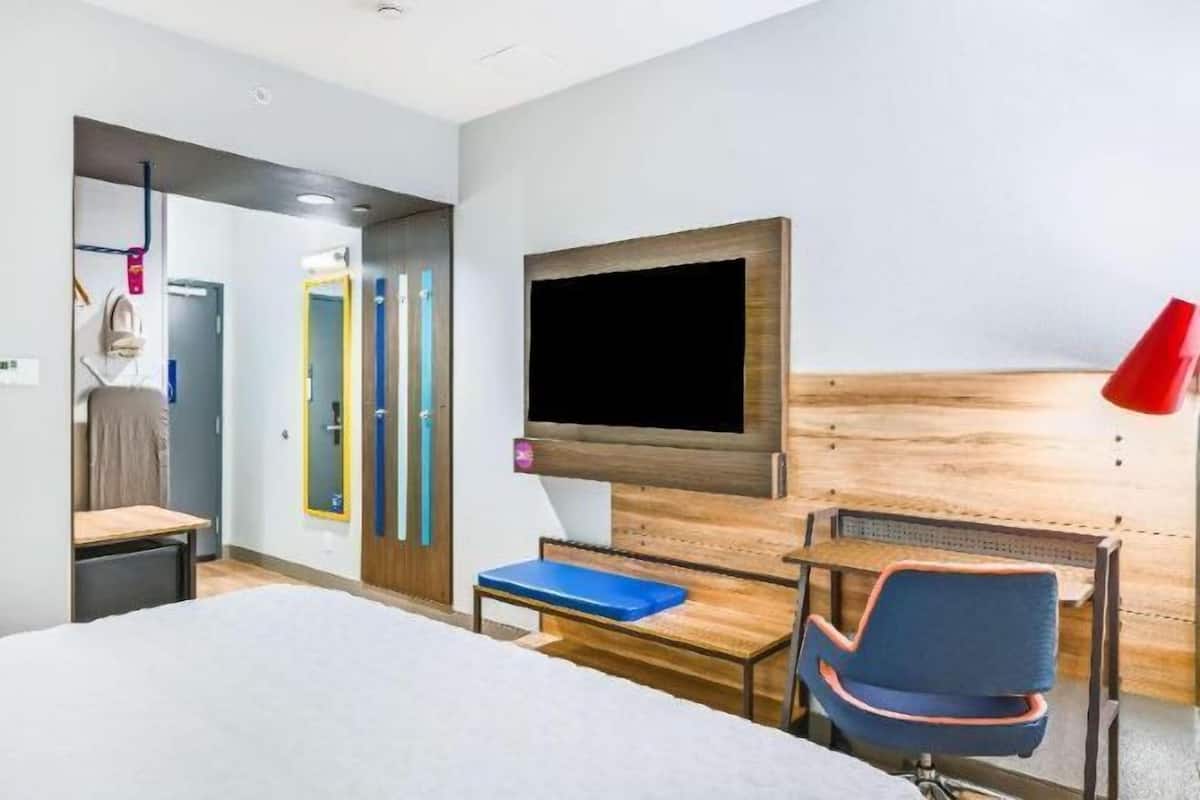Desk, blackout drapes, iron/ironing board, WiFi (free)