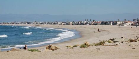 Beach nearby, sun loungers, beach towels