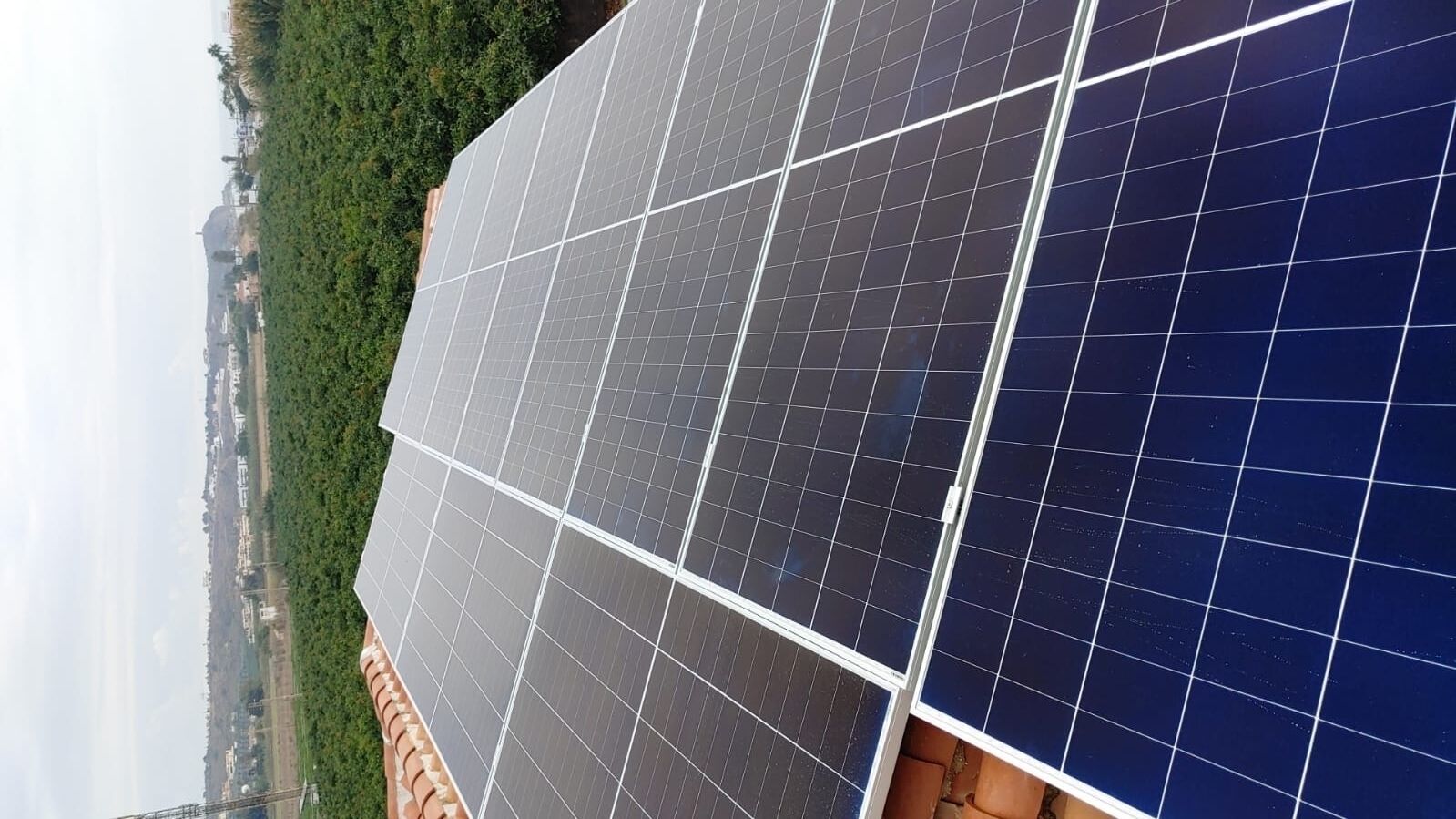 Solar panels on a rooftop.