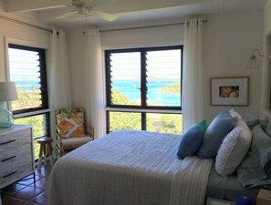 2 bedrooms, iron/ironing board, free WiFi, bed sheets - Caribbean Gem Hilltop Condo with Harbor and Island Views, Walk to Town (Cruz Bay)