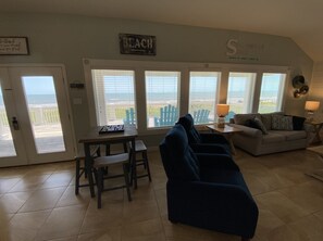 TV, DVD player - Beachfront Beauty!  3 Bedroom, 3 Bath, Wall of windows for amazing Gulf Views (Crystal Beach)