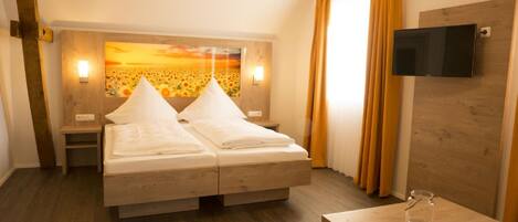 Desk, free WiFi, bed sheets