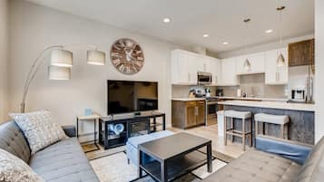 TV, fireplace, offices