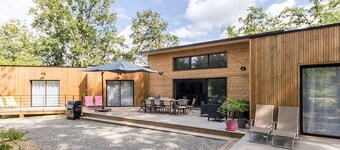 Spacious Modern Wooden House with Large Park, Terrace, and Game Amenities