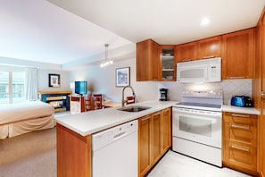 Microwave, oven, stovetop, dishwasher