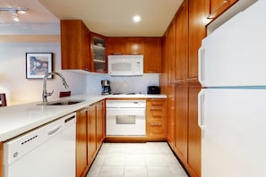 Microwave, oven, stovetop, dishwasher