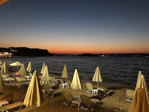 Sun-loungers, beach towels