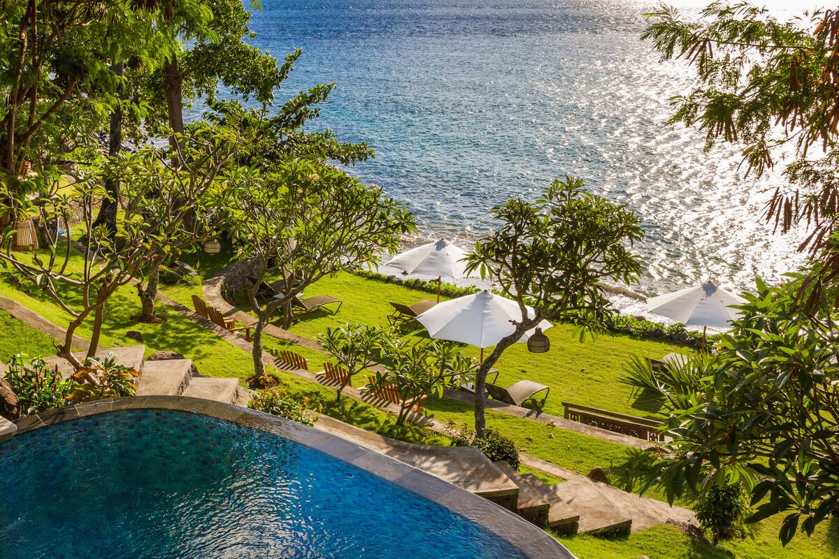 Panorama villa, 1 slaapkamer, privézwembad, aan het strand (Rinjani) | Uitzicht vanuit de kamer